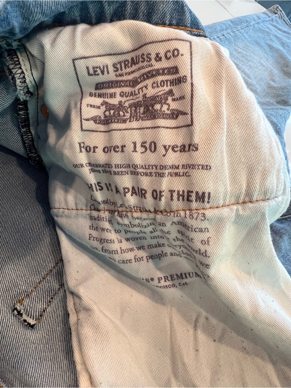 Vintage big E premium Levis Men's Straight-Leg Jeans - Picture 11 of 14